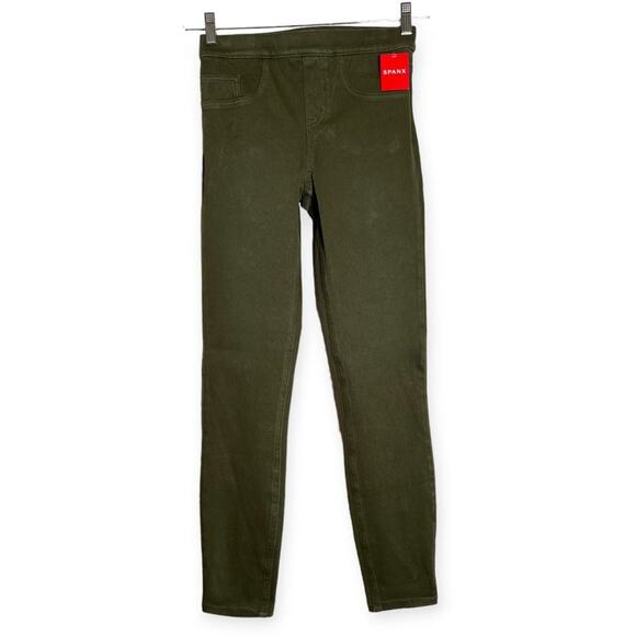 NWT Spanx Jean-ish Ankle Leggings SIZE S Green High Rise Tummy Shaping NEW - Picture 1 of 8